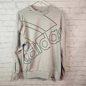 adidas Men's Crewneck Sweatshirt in Light Gray with Black Logo